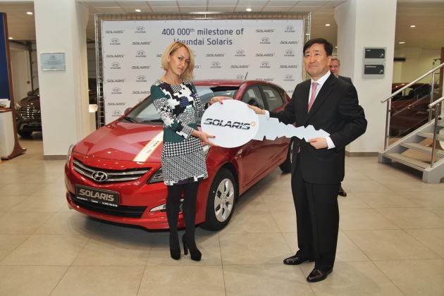 В России продан 400-тысячный автомобиль Hyundai Solaris